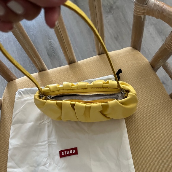 STAUD Yellow Gathered Clutch